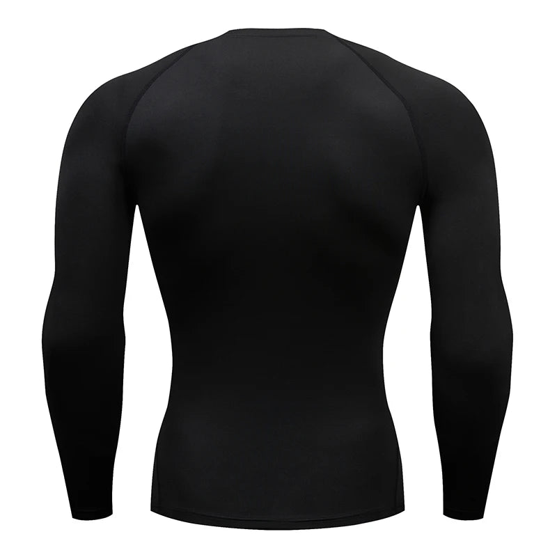 Camiseta de Compressão de Manga Longa Masculina – Top para Academia e Corrida